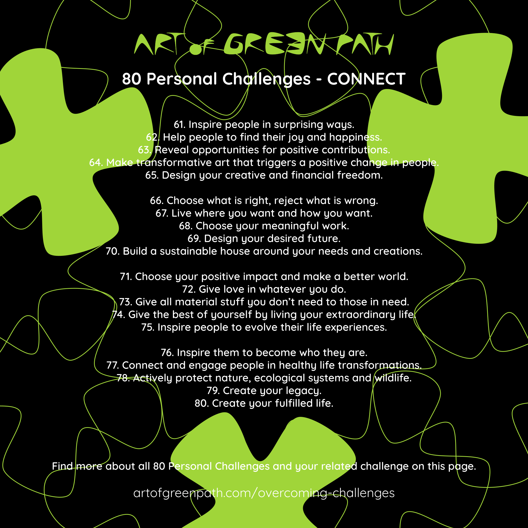 80 Personal Challenges - CONNECT by Art Of Green Path