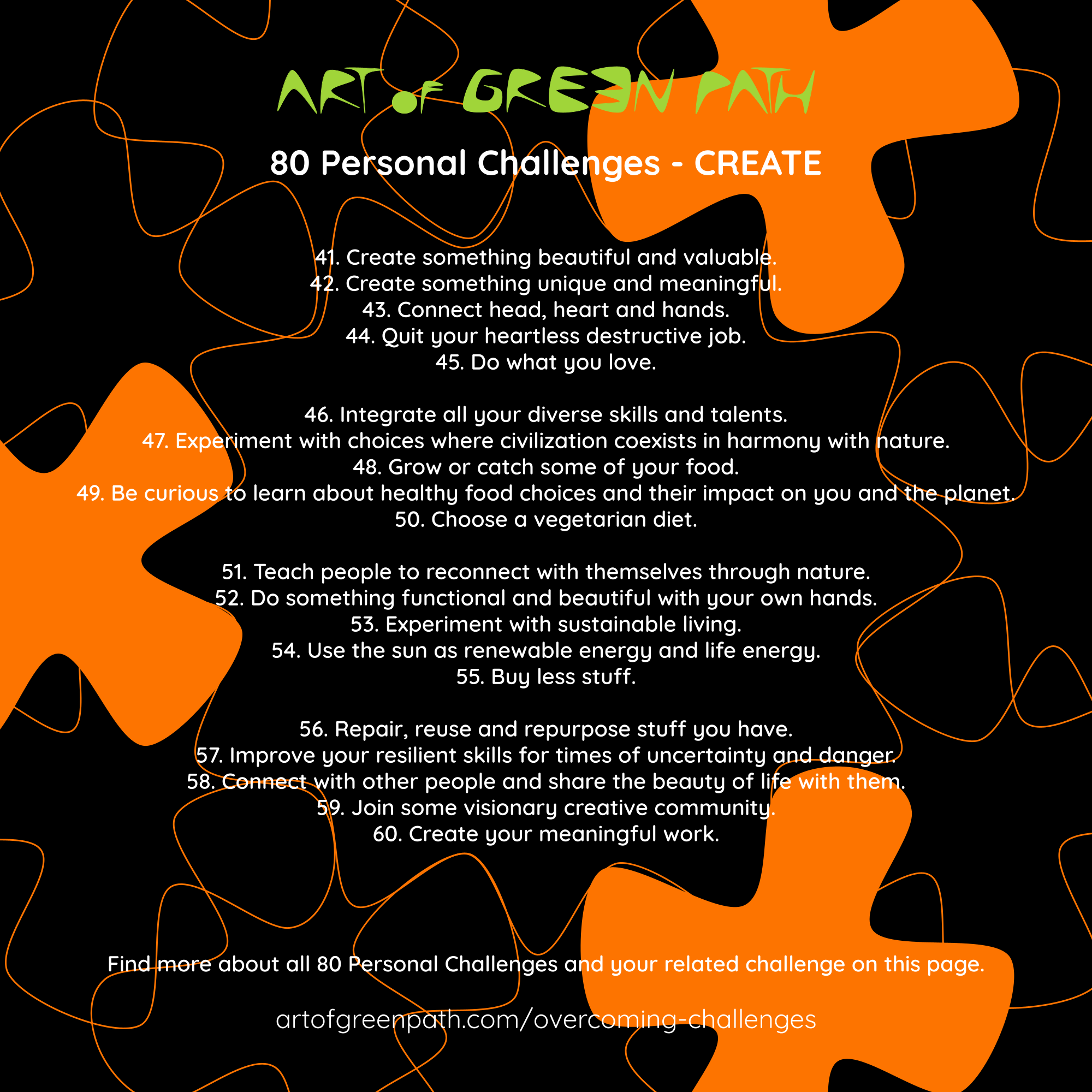 80 Personal Challenges - CREATE by Art Of Green Path
