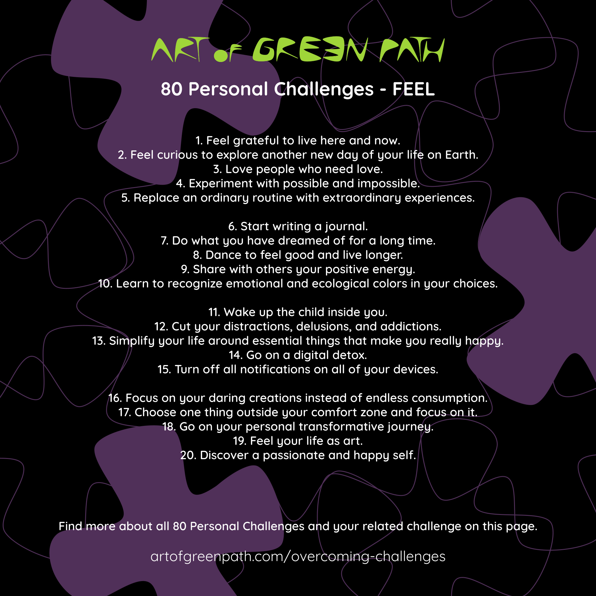 80 Personal Challenges - FEEL by Art Of Green Path